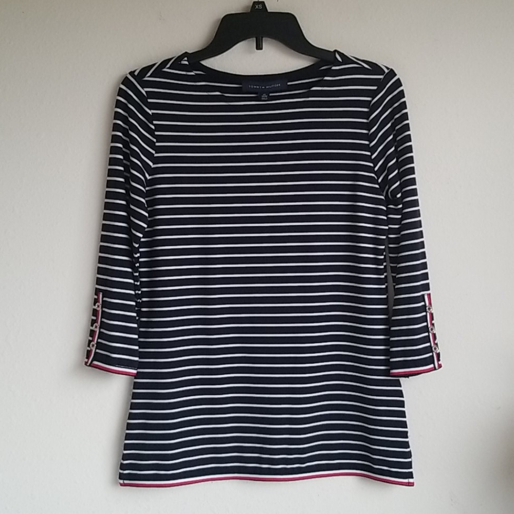 Tommy Hilfiger  Global Boat Neck Top Stripe